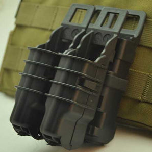 FMA MOLLE FastMag Pouches Set for M4 / 5.56 Magazine and 2 Pistol Magazines - Black