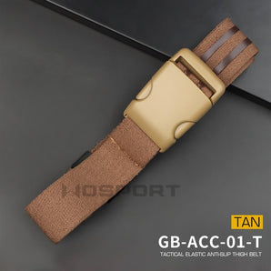 Tactical Elastic Anti-slip Thigh Belt - TAN