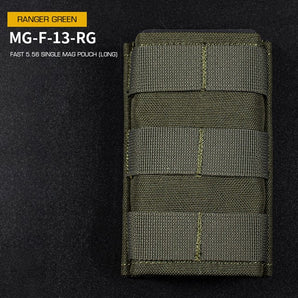 FAST Type Single 5.56 Magazine Pouch  (Long) - Ranger Green