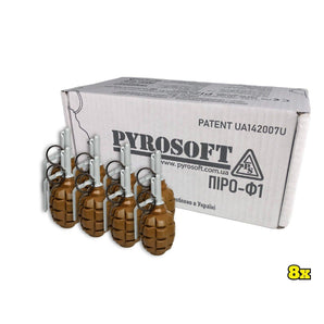 8x Airsoft hand grenade Pyro-F1G