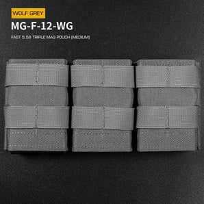 FAST Type Triple 5.56 Magazine Pouch (Medium) - Grey