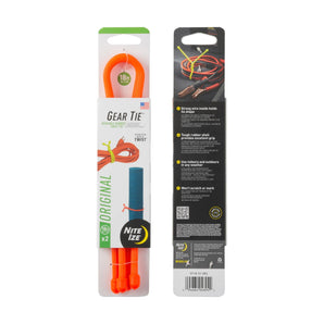 GEAR TIE(R) REUSABLE RUBBER TWIST TIE(TM) (2pcs), Orange - length 18"