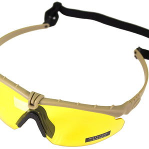 Nuprol Glasses BATTLE PRO'S - Tan Frame / Yellow Lense w/Insert