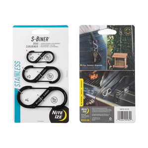 S-BINER(R) STAINLESS STEEL DUAL CARABINER, black - Combo Set (3pcs)