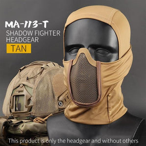 Shadow Balaclava with Steel Half Fighter Face Mask ( TAN )