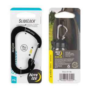 SLIDELOCK(R) CARABINER STAINLESS STEEL, black - size 4