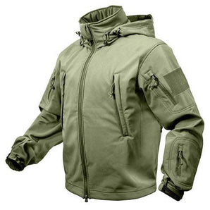 TACTICAL hooded jacket softshell OLIVE